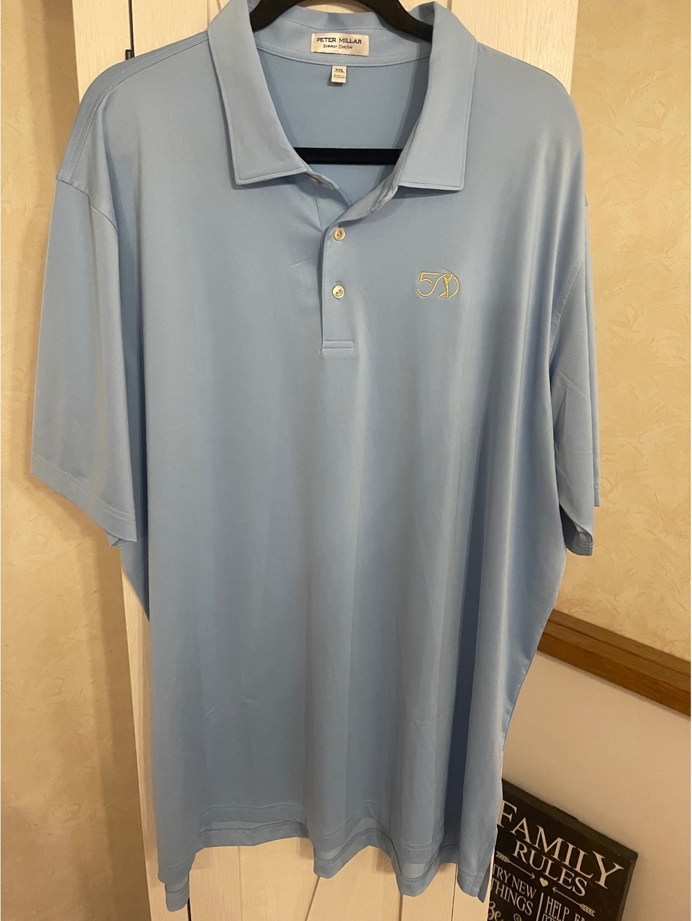 Peter Millar Summer Comfort Light Blue Polo Shirt XXL